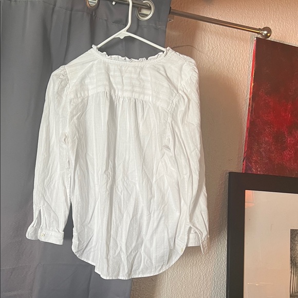 LOFT Cream Blouse with Tie Neck - Picture 4 of 7